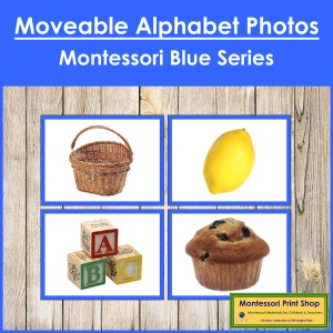 Blue Series Montessori Moveable Alphabet Photos - Primary Language - Printable Montessori Cards - Digital Download