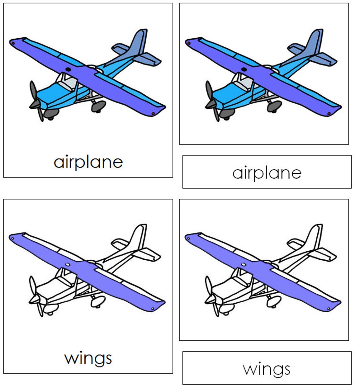 Parts of an Airplane Nomenclature 3part Cards Printable Etsy