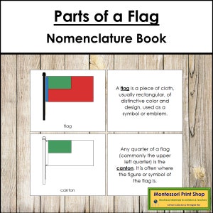 Parts of a Flag Nomenclature Book - Science - Printable Montessori Materials - Digital Download