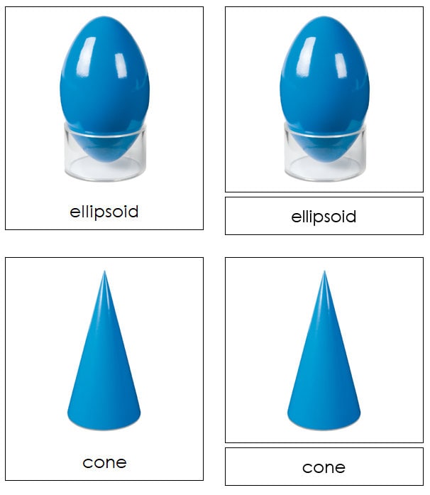 Montessori Geometric Solids 3-part Cards - Geometry Nomenclature ...