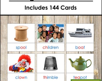 Phonogram Picture Cards Level 3 - Montessori Language - Printable Montessori Materials - Digital Download