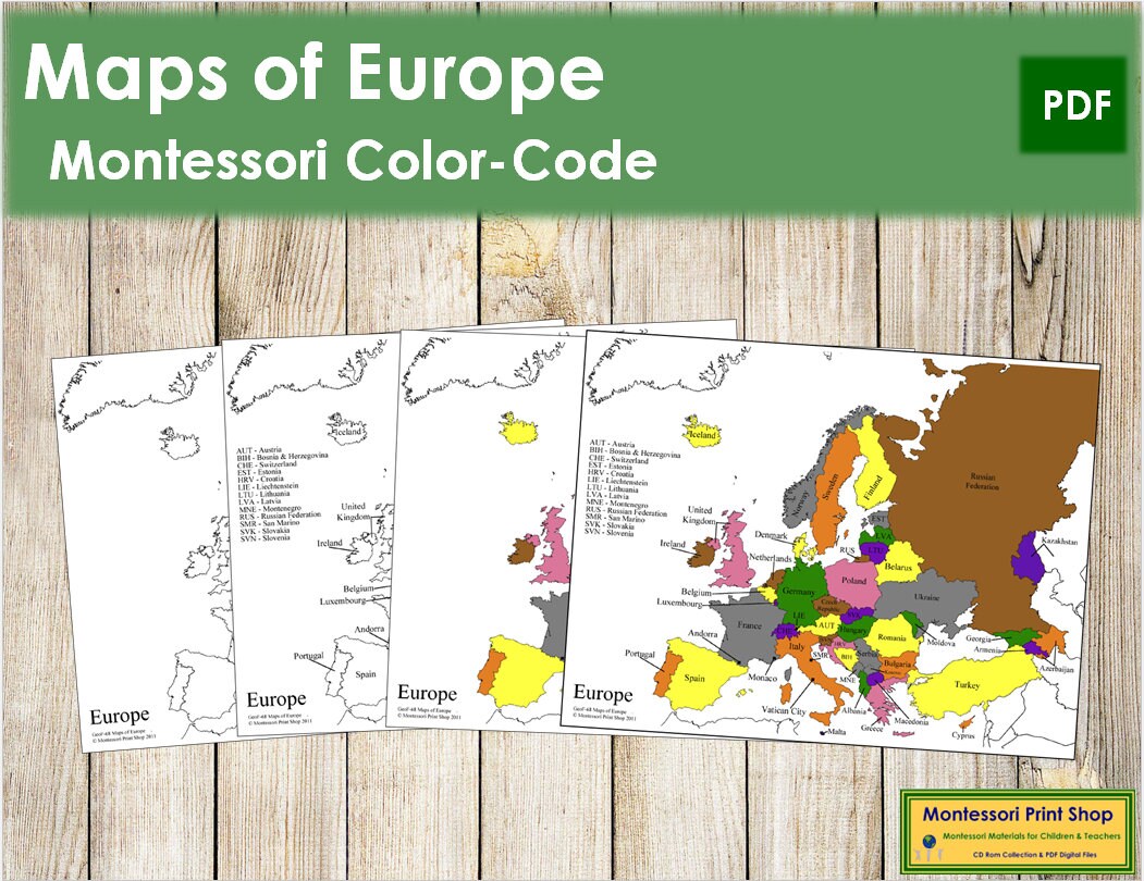Map of Europe Printable - Etsy