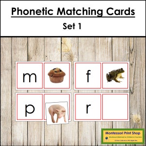 Phonetic Matching Cards Set 1 - Montessori Language - Printable Montessori Materials - Digital Download