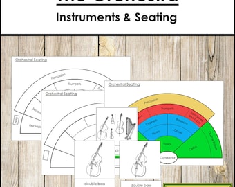 The Orchestra Instruments & Seating Chart - Music - Printable Montessori Cards - Digital Download