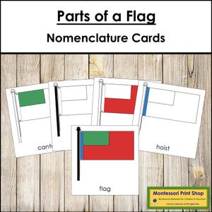 Parti di una bandiera - Schede in 3 parti e Blackline Master - Storia Montessori (download digitale)