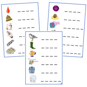 Printable Montessori Blue Phonetic Language Series Spelling Cards by Montessori Print Shop