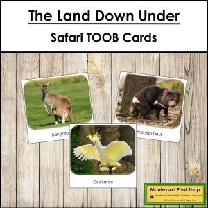 Het land Down Under Safari TOOB-kaarten - afdrukbare Montessori-kaarten - digitale download