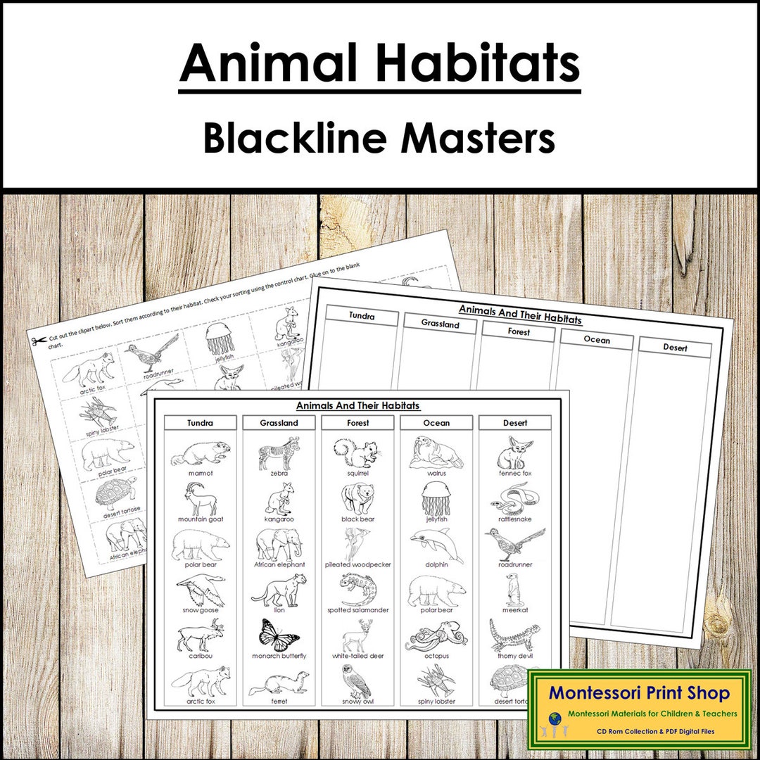 Animals and Their Habitats Sorting Cut & Paste [blackline Masters ...