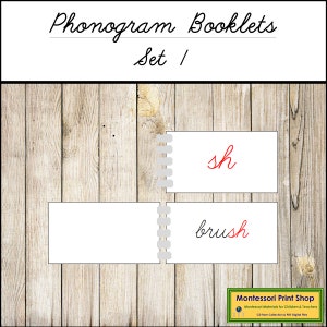 Fonogramma Libretti Set 1 (Corsivo) - Lingua Montessori - Materiali Montessori Stampabili - Download Digitale