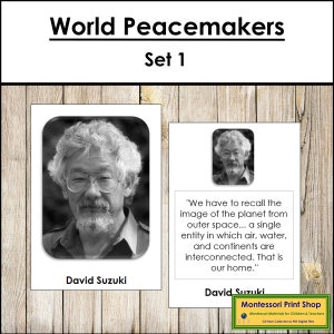 World Peacemakers (Set 1) - Montessori Peace Table - Printable Montessori Cards - Digital Download