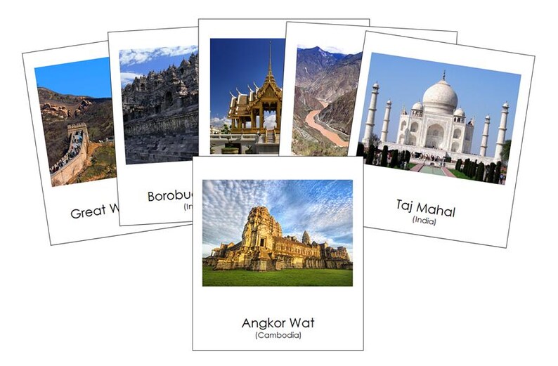Montessori Landmarks of Asia 3-part Cards - Geography Continent Cards ...