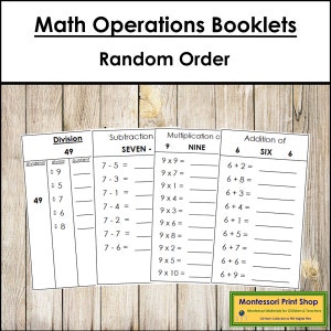 Math Operations Booklets (Random Order) - Primary Math - Printable Montessori Materials - Digital Download