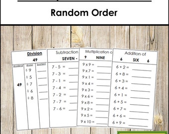 Math Operations Booklets (Random Order) - Primary Math - Printable Montessori Materials - Digital Download