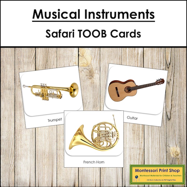 Musical Instruments Safari TOOB Cards - Printable Montessori Cards - Digital Download