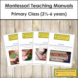Primary Montessori Teaching Manuals Bundle - Practical Life - Math - Language - Sensorial - Digital Download