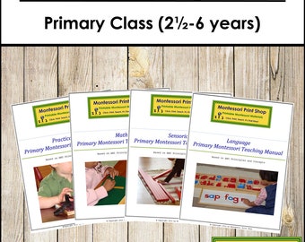 Primary Montessori Teaching Manuals Bundle - Practical Life - Math - Language - Sensorial - Digital Download