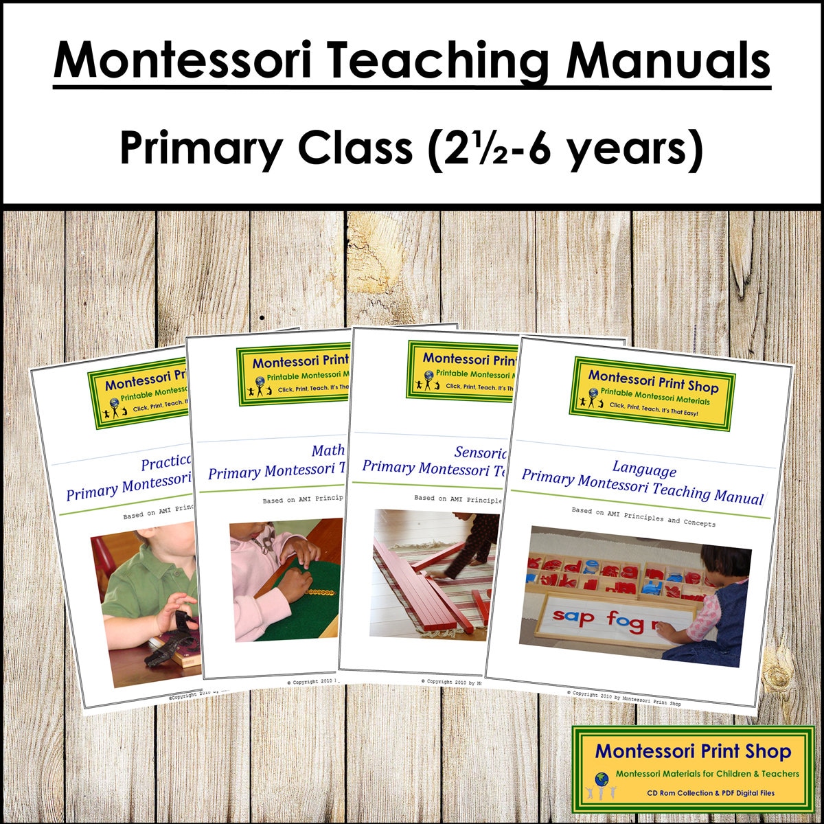 Primary Montessori Teaching Manuals Bundle - Practical Life - Math - Language - Sensorial - Digital Download