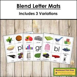 Blend Letter Mats - Montessori Taal - Afdrukbare Montessori Materialen - Digitale download