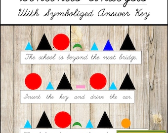 Montessori Parts of Speech Sentence Analysis & Answer Key [CURSIVE] - Grammar Lesson (Digital Download)