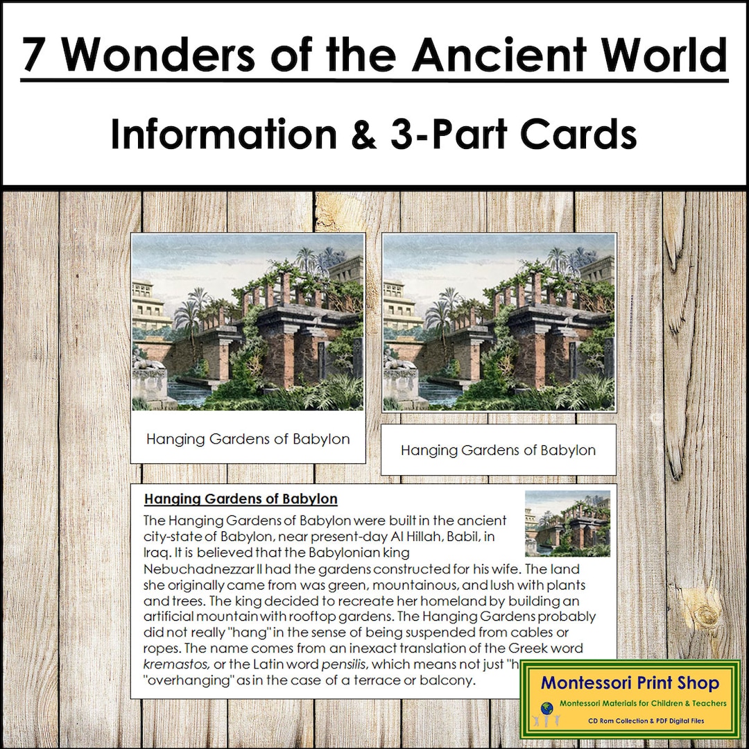 Seven Wonders of the Ancient World - History - Printable Montessori ...