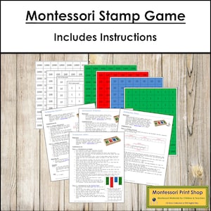 Stempelspiel & Anleitung - Grundschule Montessori Mathe - Druckbare Montessori Materialien - Digitaler Download