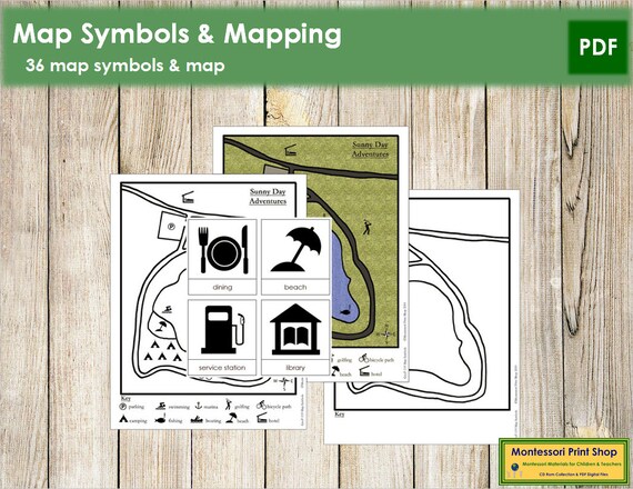 Map Symbols & Simple Mapping Montessori Geography | Etsy