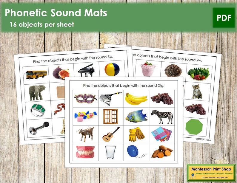 Sound Game Mats Montessori Language Printable Etsy Canada