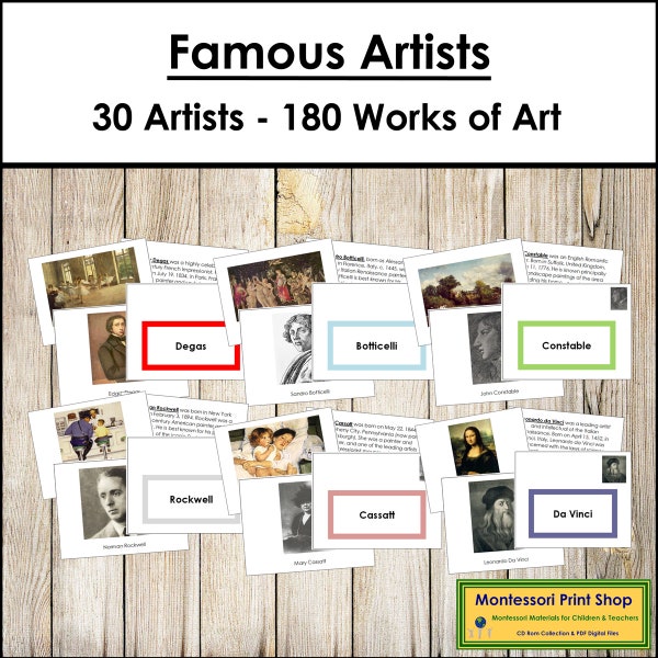 Artistes célèbres et leurs livres d’art Bundle (Set 1) - Imprimable - Téléchargement numérique