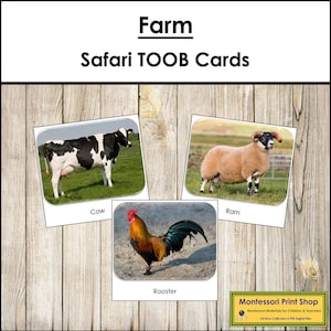 Carte TOOB Farm Safari - Carte Montessori stampabili - Download digitale