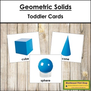 Geometric Solids - Printable Toddler Montessori Materials - Digital Download