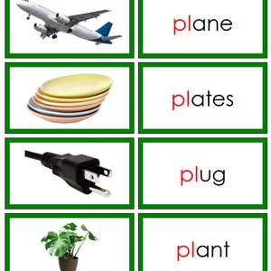 Printable Montessori Green Phonogram Language Series words & Picture Cards Set 2 by Montessori Print Shop