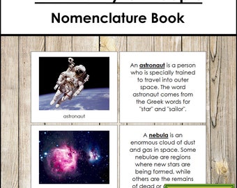 Astronomy Concepts Book - Printable Montessori Nomenclature - Science - Digital Download
