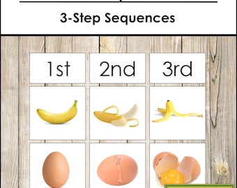 Preschool Sequence Cards - Printable Montessori Cards - Digital Download