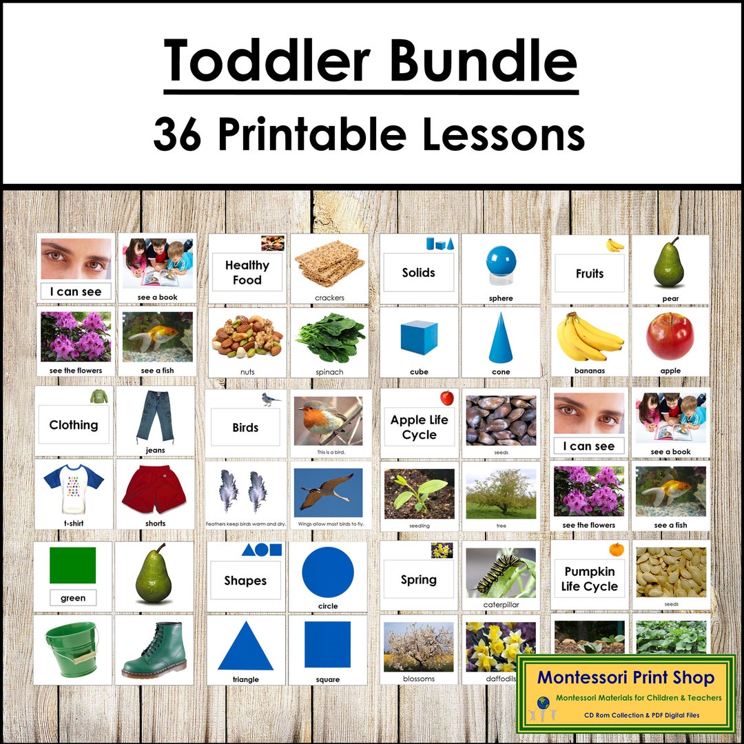 Montessori Toddler Cards & Books Bundle - 36 Printable Sets - (digital ...