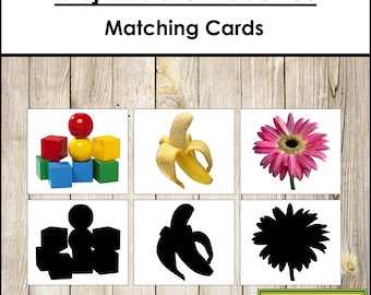 Silhouette Matching Cards Set 1 (Objects) - Printable Toddler Montessori Materials - Digital Download