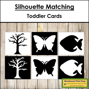 Cartes assorties silhouette - matériaux Montessori imprimables pour tout-petits - téléchargement numérique