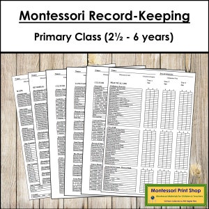 Primary Montessori Record Keeping - Printable Montessori Materials - Digital Download