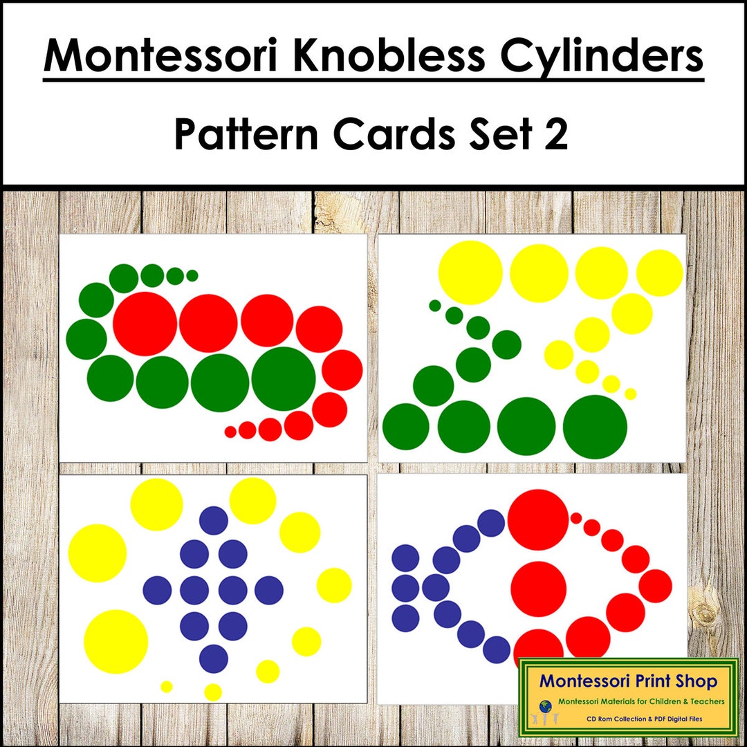 Knobless Cylinder Pattern Cards (set 2) - Montessori Sensorial ...