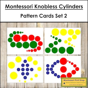 Modèle de cylindre sans noeuds (lot de 2) - Cartes Montessori sensorielles - imprimables Montessori - téléchargement numérique