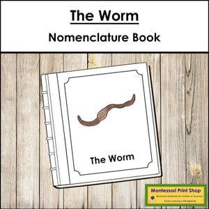 Parts of a Worm Nomenclature Book - Montessori Zoology (Digital Download)