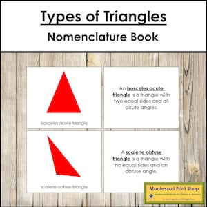 Types of Triangles Nomenclature Book - Geometry - Printable Montessori Materials - Digital Download