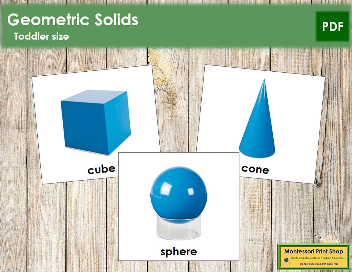 Geometric Solids Printable Toddler Montessori Materials Etsy