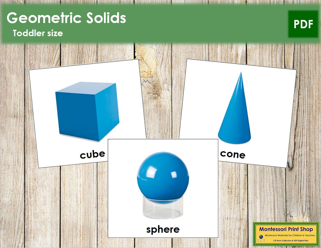 Geometric Solids Printable Toddler Montessori Materials | Etsy