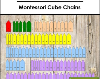 Montessori Cube Chain Labels - Math - Printable Montessori Materials - Digital Download