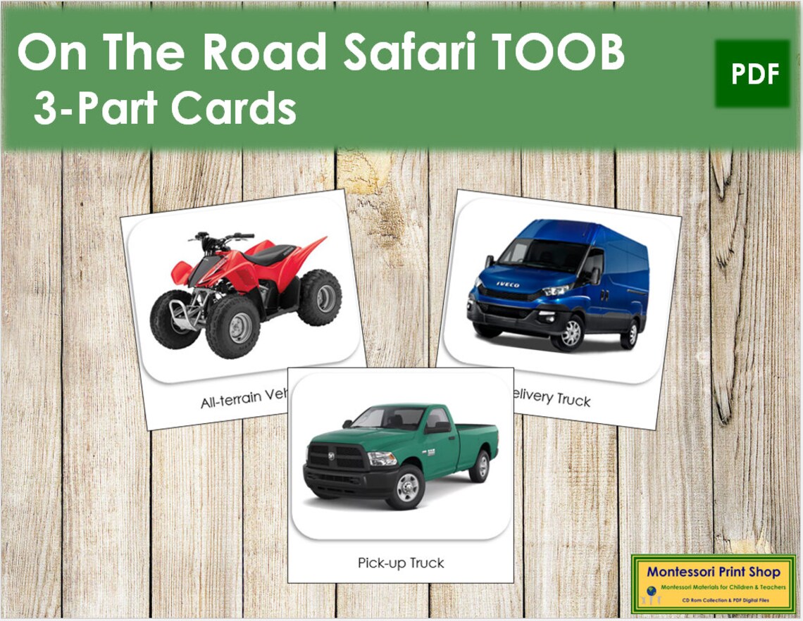 On the Road Safari TOOB Cards Printable Montessori Cards - Etsy Canada