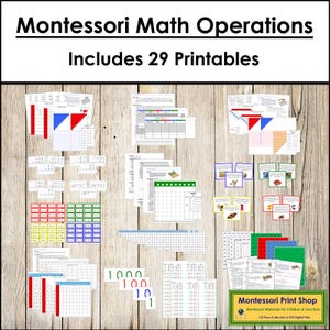 Primary Montessori Math Operations Bundle - Printable Montessori Materials - Digital Download