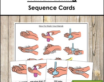 Handwashing Sequence Cards - Preschool Montessori Activity (Digital Download)