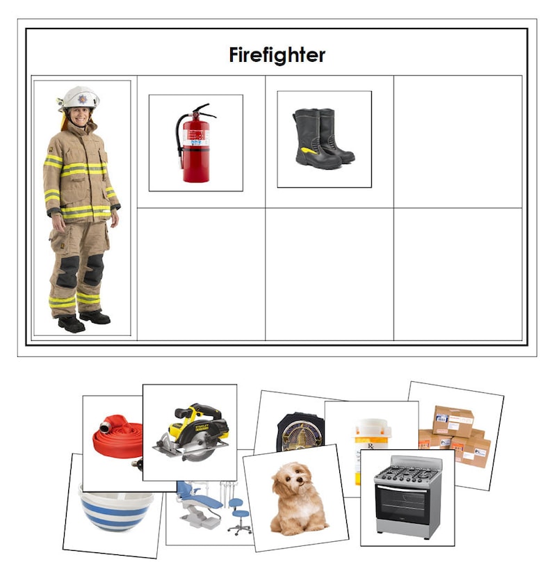 Community Helpers Sorting & Classifying Activity - Preschool - Printable Montessori Cards - Digital Download