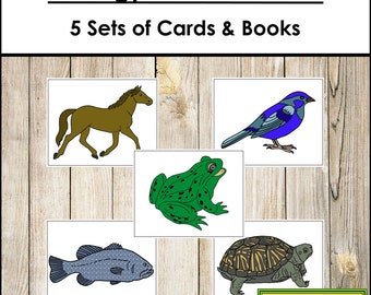 Nomenclature zoologique en 3 parties cartes et livres Nomenclature Bundle Set 1 - matériel Montessori imprimable - téléchargement numérique