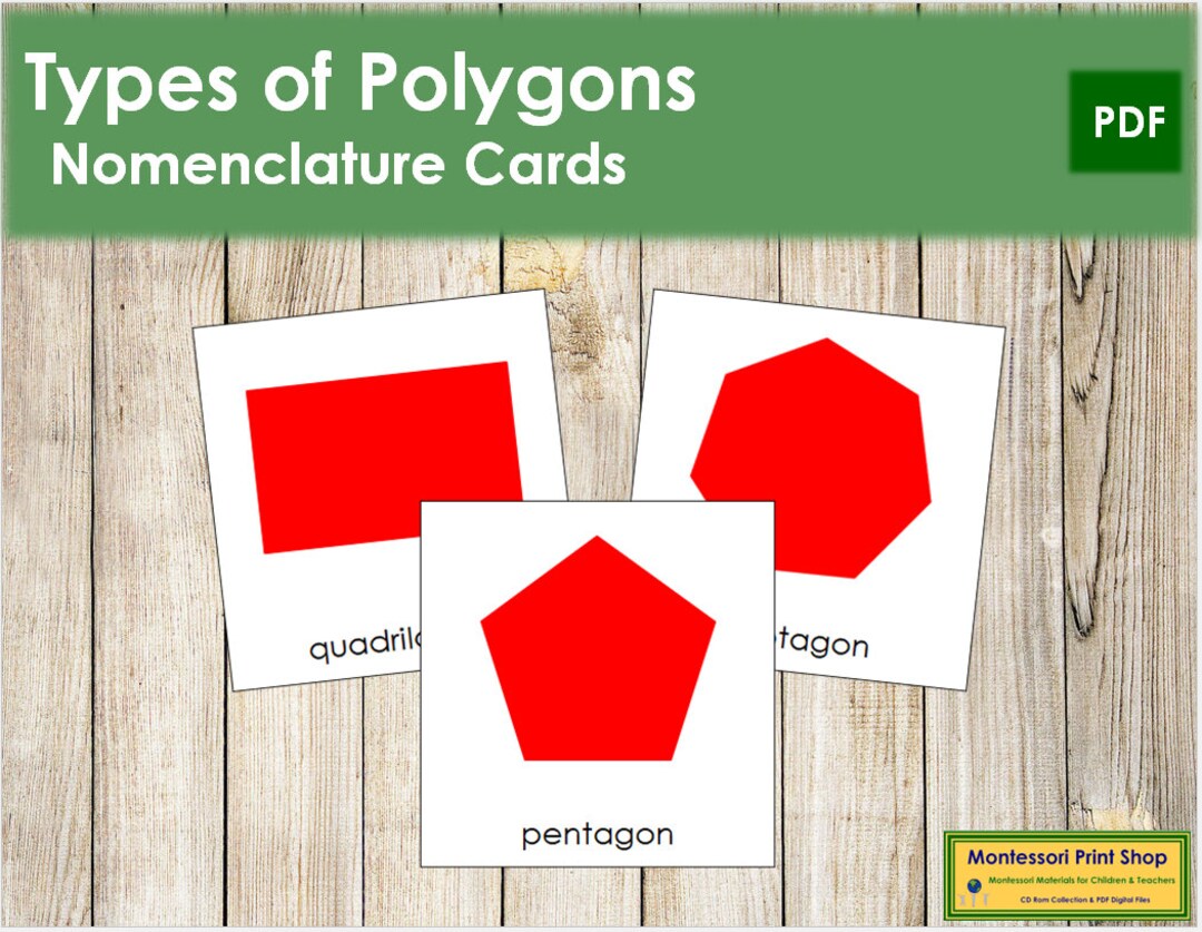 Types of Polygons Nomenclature 3-part Cards Geometry - Etsy